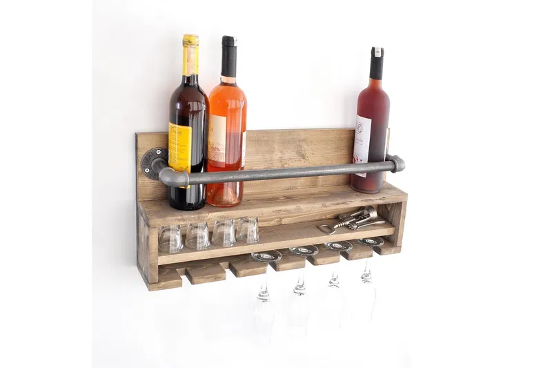 Crystalann Vägghylla 60 cm - Valnöt/Svart - Förvaring - Köksförvaring - Kökshylla