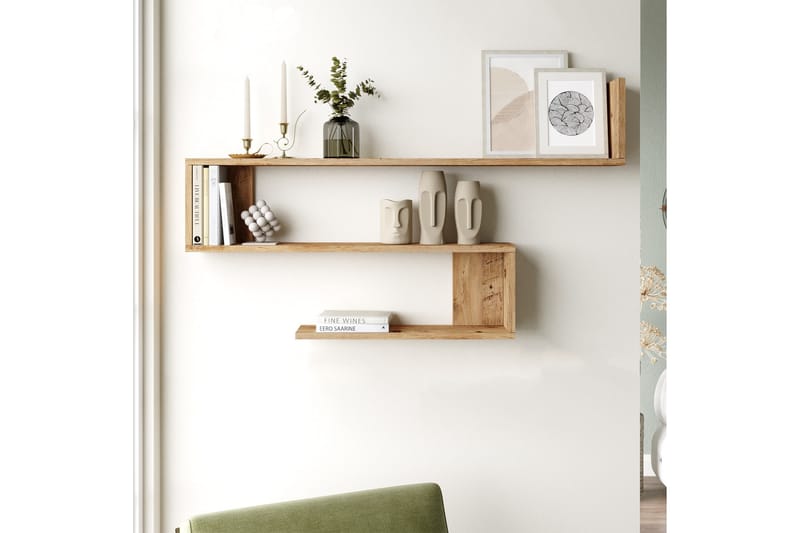 DARREN Vägghylla 120 cm Brun