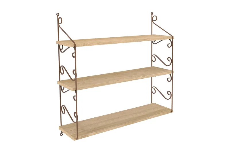 Decormet Vägghylla 3 Hyllor, Brun