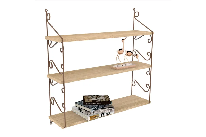 Decormet Vägghylla 3 Hyllor - Brun - Förvaring - Köksförvaring - Kökshylla