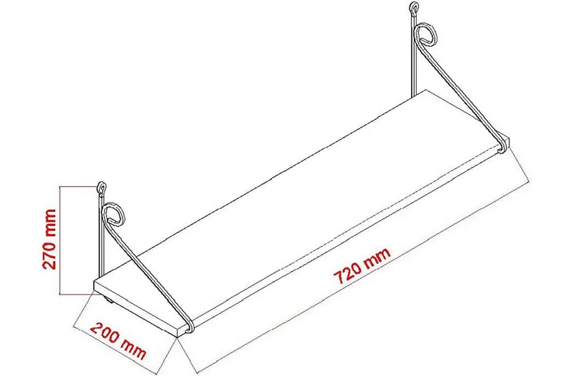 Decormet Vägghylla - Ek/Brun - Förvaring - Köksförvaring - Kökshylla