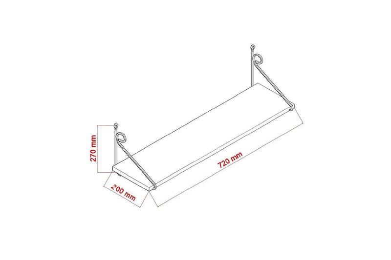 Decormet Vägghylla - Vit/Svart - Förvaring - Köksförvaring - Kökshylla