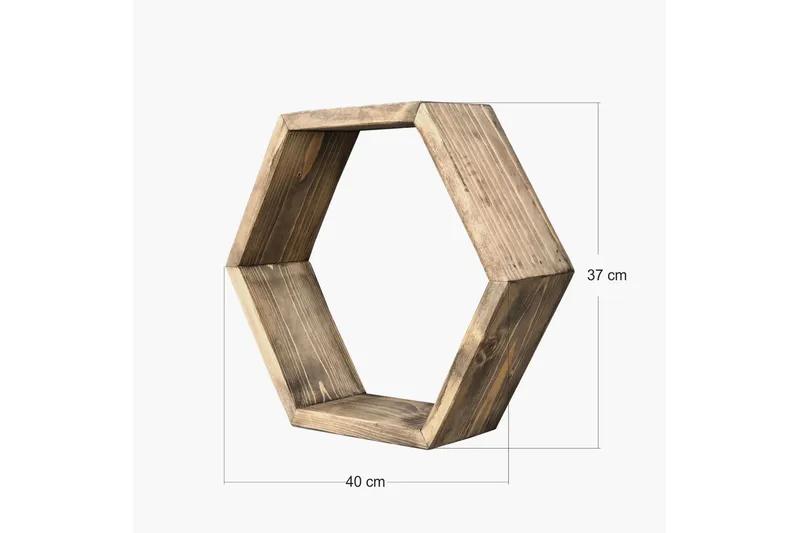 Desgrar Vägghylla 40x37 cm - Brun - Förvaring - Köksförvaring - Kökshylla