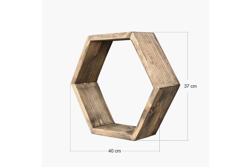 Desgrar Vägghylla 40x37 cm - Brun - Förvaring - Köksförvaring - Kökshylla