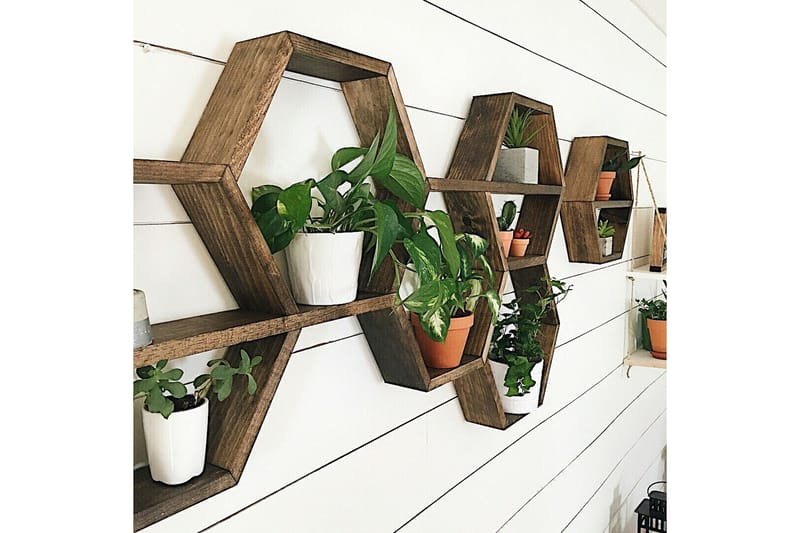 Desgrar Vägghylla 40x37 cm - Brun - Förvaring - Köksförvaring - Kökshylla