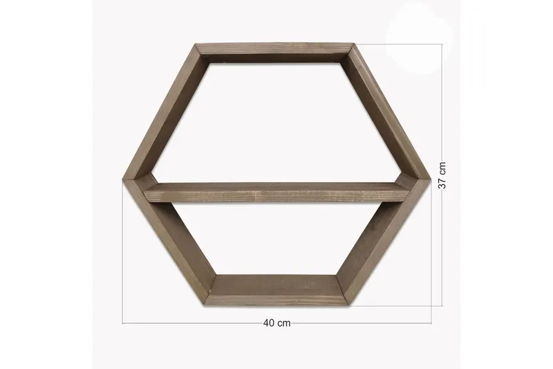 Desgrar Vägghylla 40x37 cm - Brun - Förvaring - Köksförvaring - Kökshylla