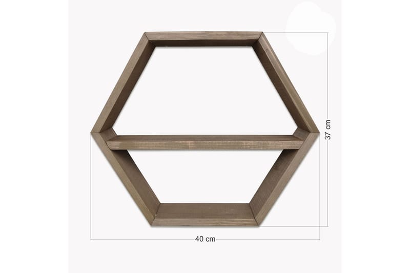 Desgrar Vägghylla 40x37 cm - Brun - Förvaring - Köksförvaring - Kökshylla