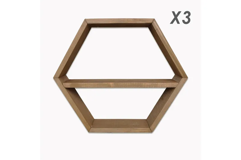 Desgrar Vägghylla 40x37 cm - Brun - Förvaring - Köksförvaring - Kökshylla