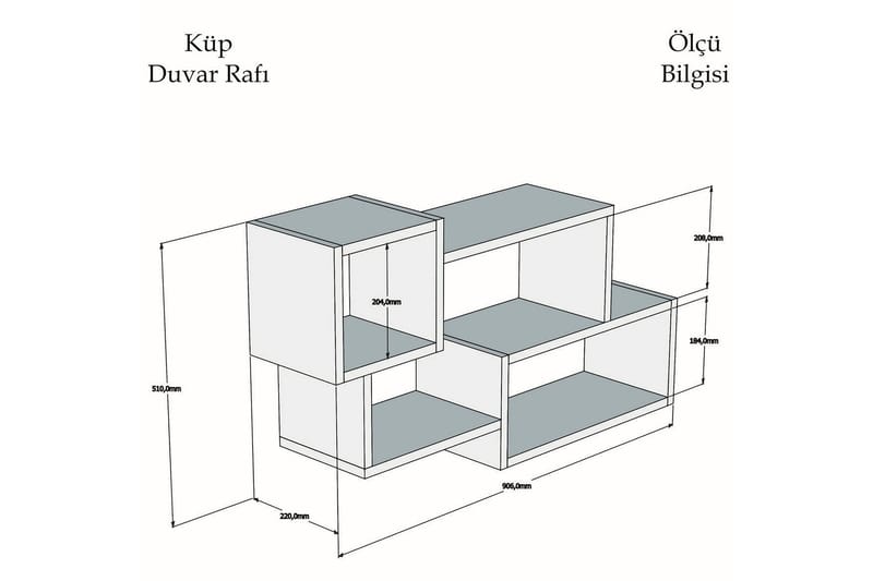 Desgrar Vägghylla 90,6x51 cm - Vit - Förvaring - Köksförvaring - Kökshylla