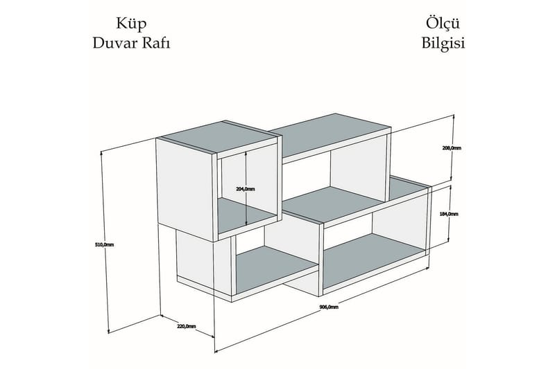 Desgrar Vägghylla 90,6x51 cm - Vit - Förvaring - Köksförvaring - Kökshylla