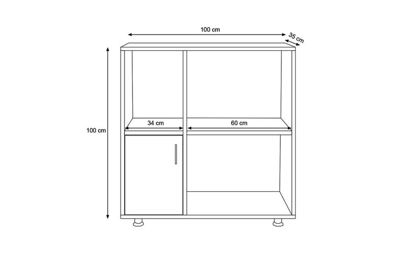 DOYRAN Vägghylla 100x100 cm Vit - Förvaring - Köksförvaring - Kökshylla