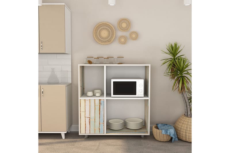 DOYRAN Vägghylla 100x100 cm Vit - Förvaring - Köksförvaring - Kökshylla