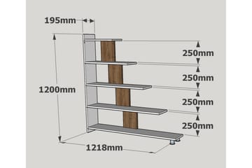 Elegancia Bokhylla 120 cm i Mörkt Trä - Vit|Brun - Förvaring - Hyllor - Bokhylla