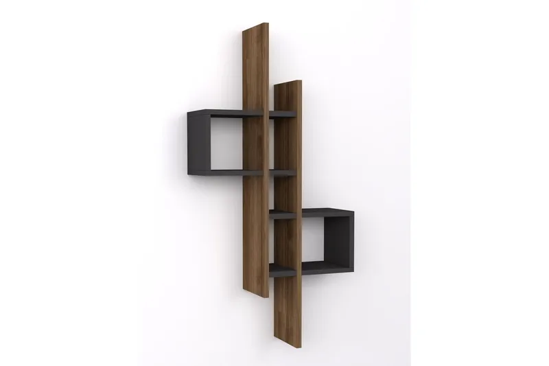 Estetal Vägghylla 54x20 cm 8 Hyllor - Natur/Antracit - Förvaring - Köksförvaring - Kökshylla