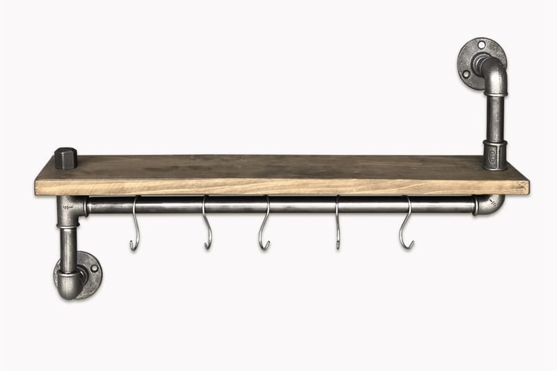 Evila Kökshylla Rör/Trä - Svart/Trä - Förvaring - Sko- & klädförvaring - Klädhängare - Klädställning