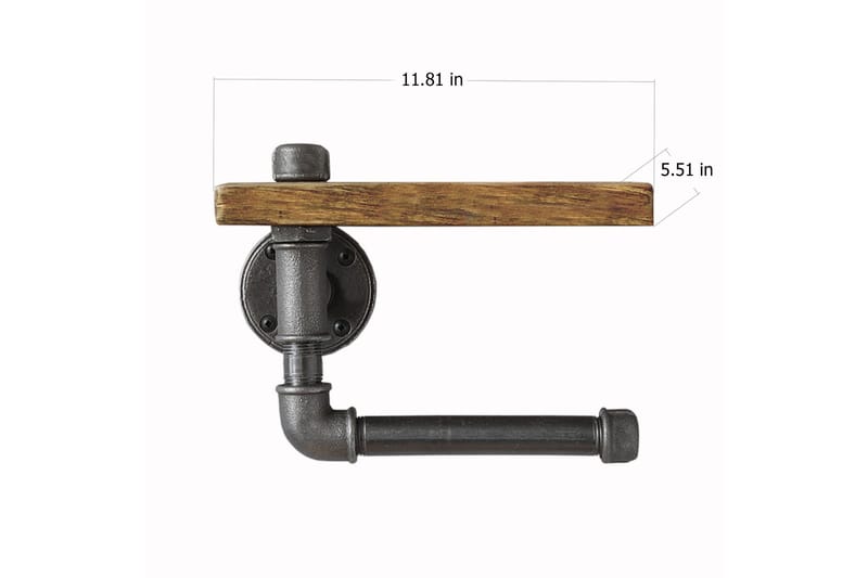 Evila Toapappershållare Rör/Trä - Svart/Trä - Förvaring - Köksförvaring - Kökshylla