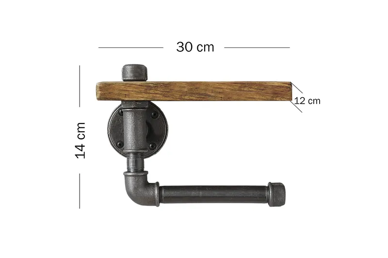 Evila Toapappershållare Rör/Trä - Svart/Trä - Möbler - Tillbehör & accessoarer - Badrumstillbehör - Toalettpappershållare