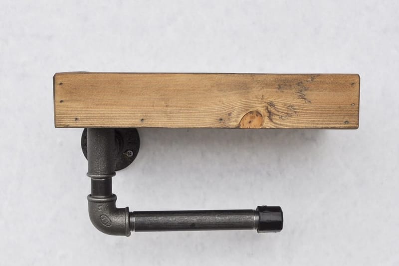 Evila Toapappershållare Rör/Trä - Trä/Svart - Förvaring - Köksförvaring - Kökshylla