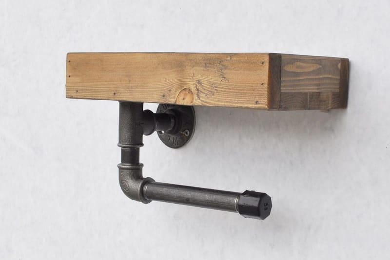 Evila Toapappershållare Rör/Trä - Trä/Svart - Förvaring - Köksförvaring - Kökshylla