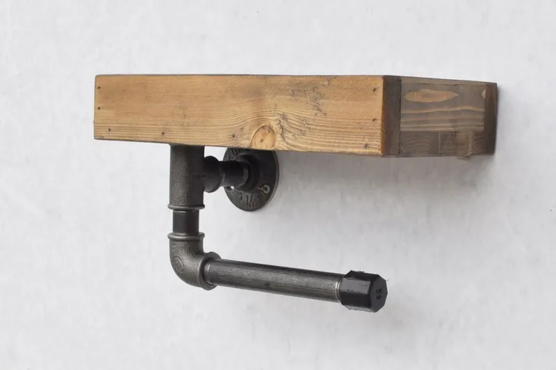 Evila Toapappershållare Rör/Trä - Trä/Svart - Möbler - Tillbehör & accessoarer - Badrumstillbehör - Toalettpappershållare