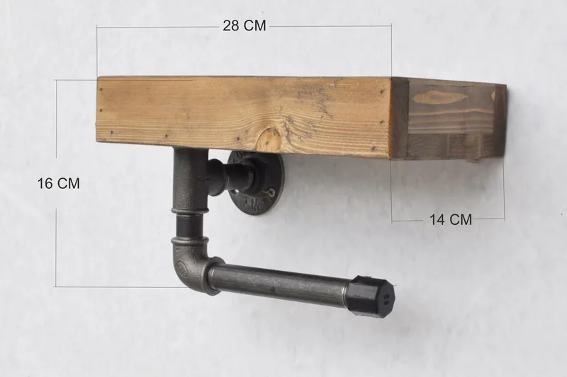 Evila Toapappershållare Rör/Trä - Trä/Svart - Möbler - Tillbehör & accessoarer - Badrumstillbehör - Toalettpappershållare