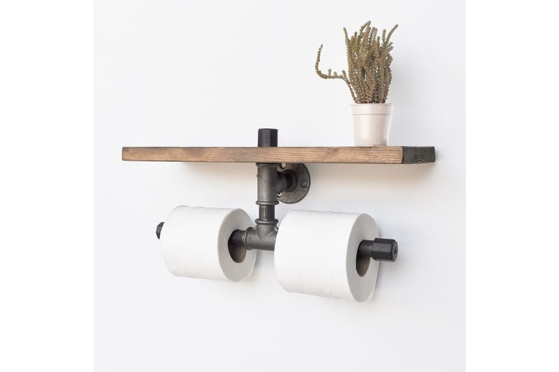 Evila Toapappershållare - Svart/Trä - Möbler - Tillbehör & accessoarer - Badrumstillbehör - Toalettpappershållare