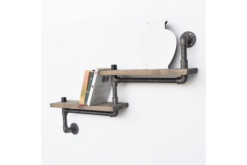 Evila Trapphylla Rör/Trä - Svart/Trä - Förvaring - Köksförvaring - Kökshylla