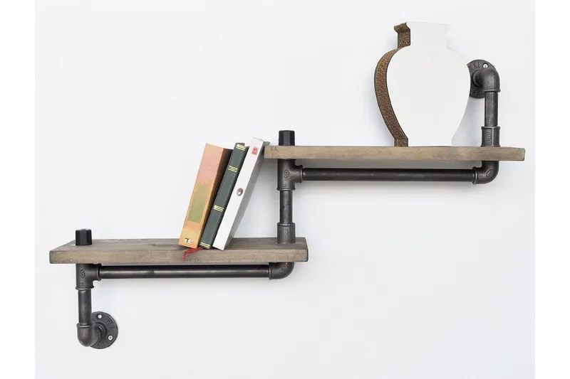 Evila Trapphylla Rör/Trä - Svart/Trä - Förvaring - Köksförvaring - Kökshylla