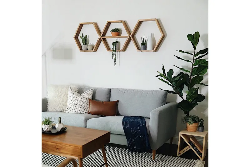 Evila Vägghylla 3 Hexagoner - Trä - Förvaring - Köksförvaring - Kökshylla