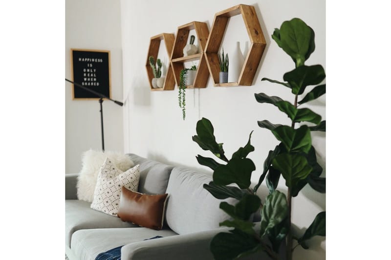 Evila Vägghylla 3 Hexagoner - Trä - Förvaring - Köksförvaring - Kökshylla