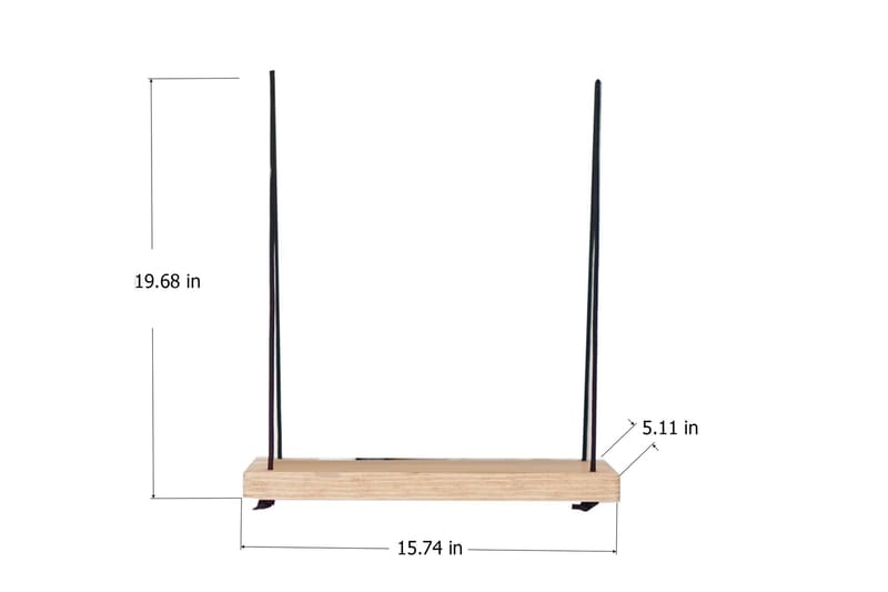 Evila Vägghylla med Rep 40 cm i Trä med Ekutseende - Beige - Förvaring - Köksförvaring - Kökshylla