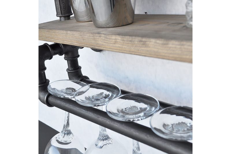 Evila Vägghylla Rör/Trä - Trä/Svart - Förvaring - Köksförvaring - Kökshylla