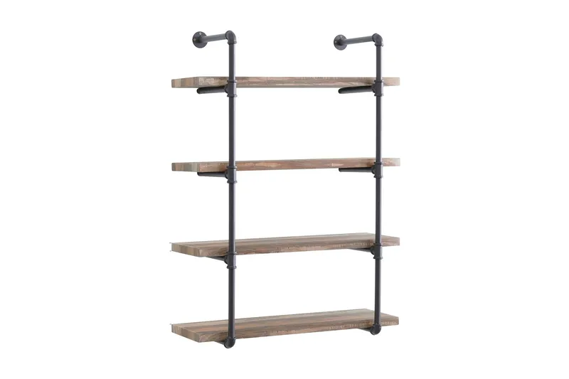 Evila Vägghylla Rör/Trä - Trä/Svart - Förvaring - Köksförvaring - Kökshylla