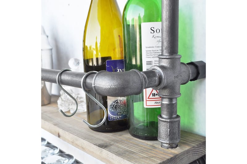 Evila Vägghylla Rör/Trä - Trä/Svart - Förvaring - Köksförvaring - Kökshylla