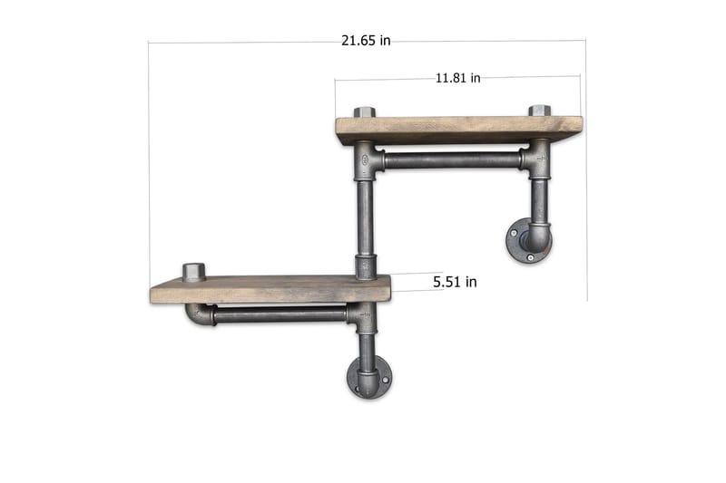 Evila Vägghylla Rör/Trä - Trä/Svart - Förvaring - Köksförvaring - Kökshylla