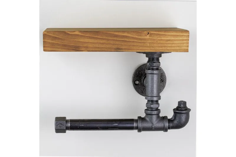 Evila Vägghylla - Trä/Svart - Möbler - Tillbehör & accessoarer - Badrumstillbehör - Toalettpappershållare