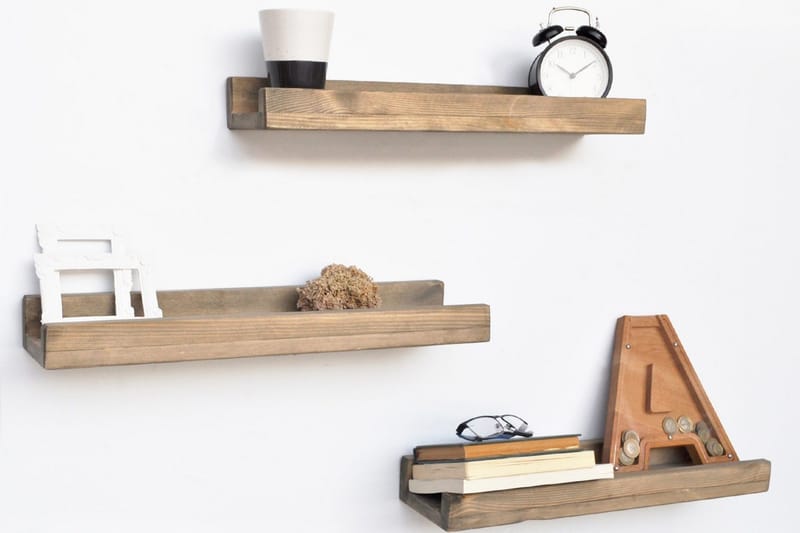 Evila Vägghyllor Smala Set om 3 - Trä - Förvaring - Köksförvaring - Kökshylla