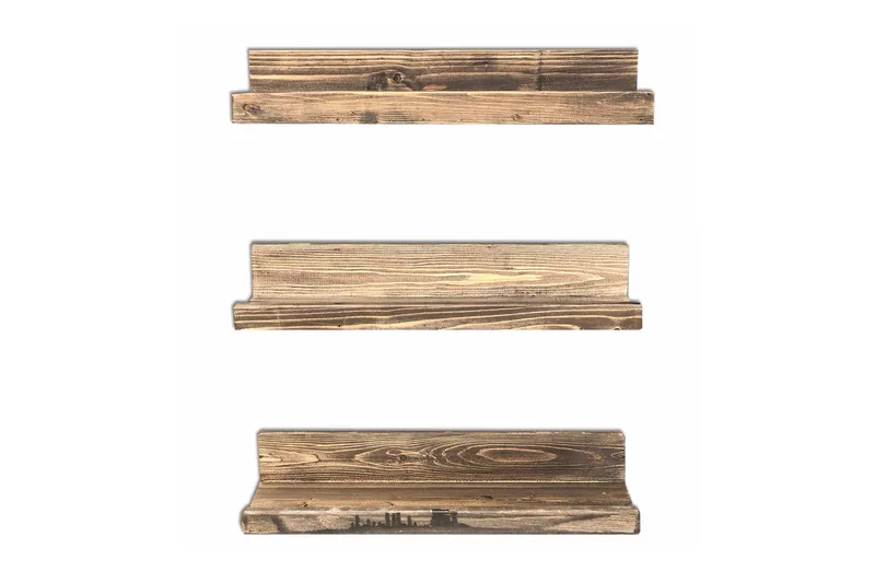 Evila V ägghyllor Smala Set om 3, Trä