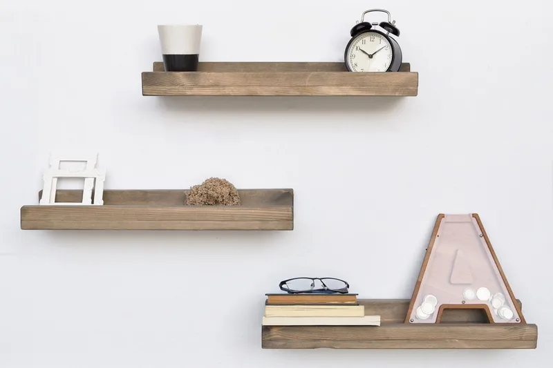 Evila Vägghyllor Smala Set om 3 - Trä - Förvaring - Köksförvaring - Kökshylla