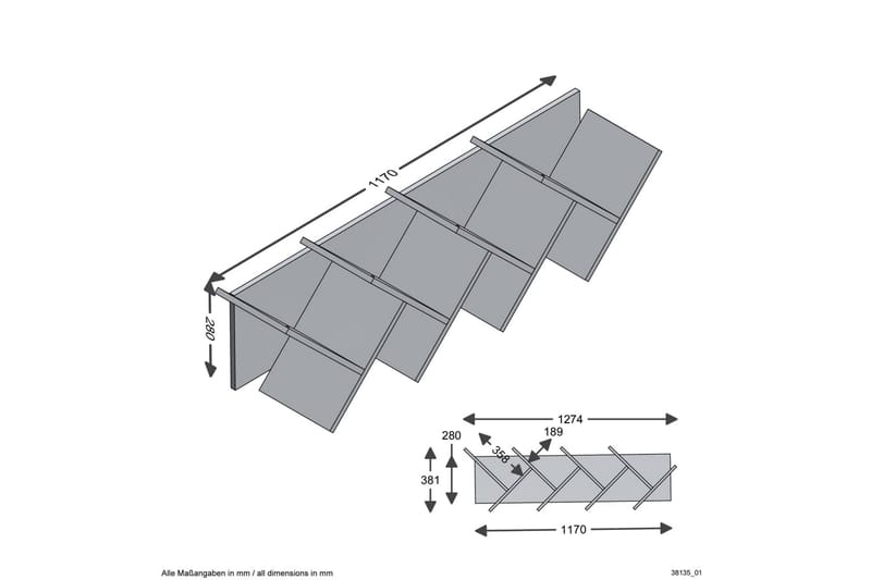 FMD Vägghylla geometrisk ek och svart - Flerfärgad - Förvaring - Köksförvaring - Kökshylla