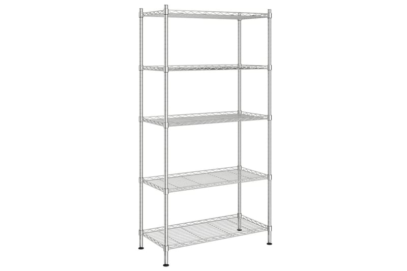 Förvaringshylla med 5 hyllplan 90x35x180 cm krom 250 kg - Silver - Förvaring - Köksförvaring - Kökshylla