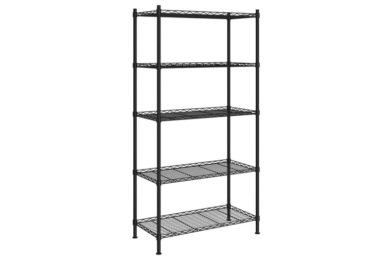 Förvaringshylla med 5 hyllplan 90x35x180 cm svart 250 kg - Svart - Förvaring - Köksförvaring - Kökshylla