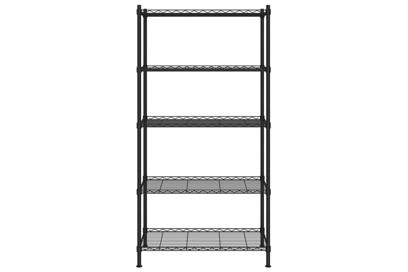 Förvaringshylla med 5 hyllplan 90x35x180 cm svart 250 kg - Svart - Kökshylla - Vägghylla