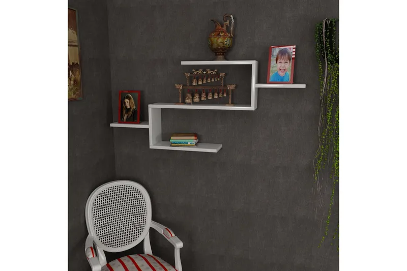 Furny Home Sängbord Dekor - Vit - Förvaring - Köksförvaring - Kökshylla