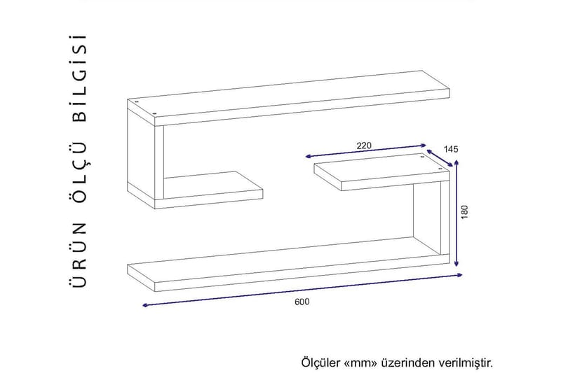 Furny Home Vägghylla 60 cm - Vit - Förvaring - Köksförvaring - Kökshylla
