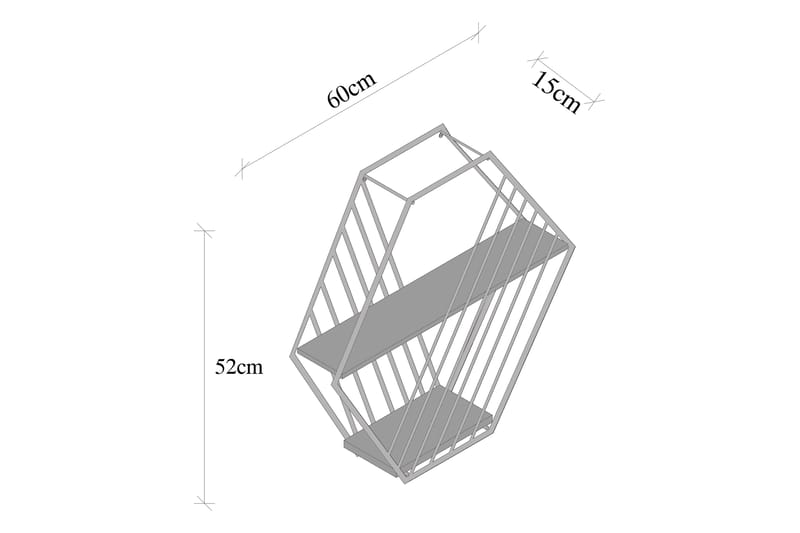 GAZALA Vägghylla 15x60 cm 2-pack Svart/Valnöt - Förvaring - Köksförvaring - Kökshylla
