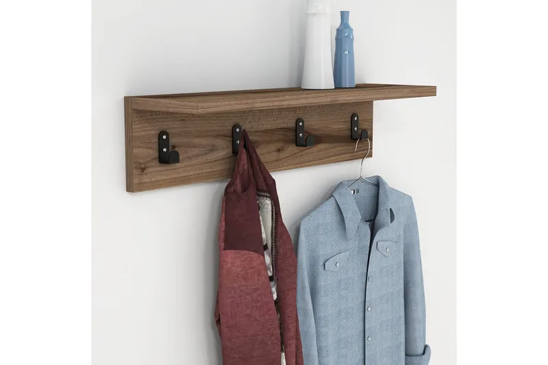 Gersby Vägghylla 60 cm - Brun - Förvaring - Sko- & klädförvaring - Klädhängare - Klädkrok