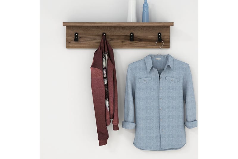 Gersby Vägghylla 60 cm - Brun - Förvaring - Sko- & klädförvaring - Klädhängare - Klädkrok