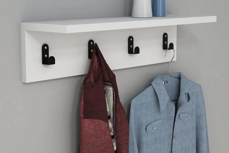 Gersby Vägghylla 60 cm - Vit - Förvaring - Sko- & klädförvaring - Klädhängare - Klädkrok