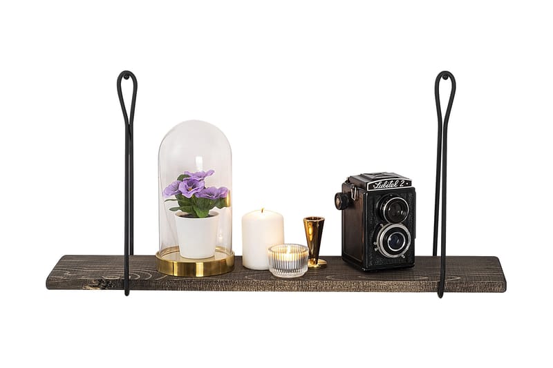 Gokse Vägghylla 15x60 cm - Svart/Valnöt - Förvaring - Köksförvaring - Kökshylla